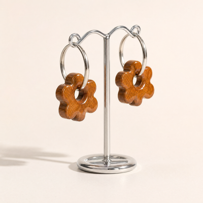 Boucle d'oreille fleur, vue 1