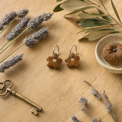 Boucle d'oreille fleur, vue 6